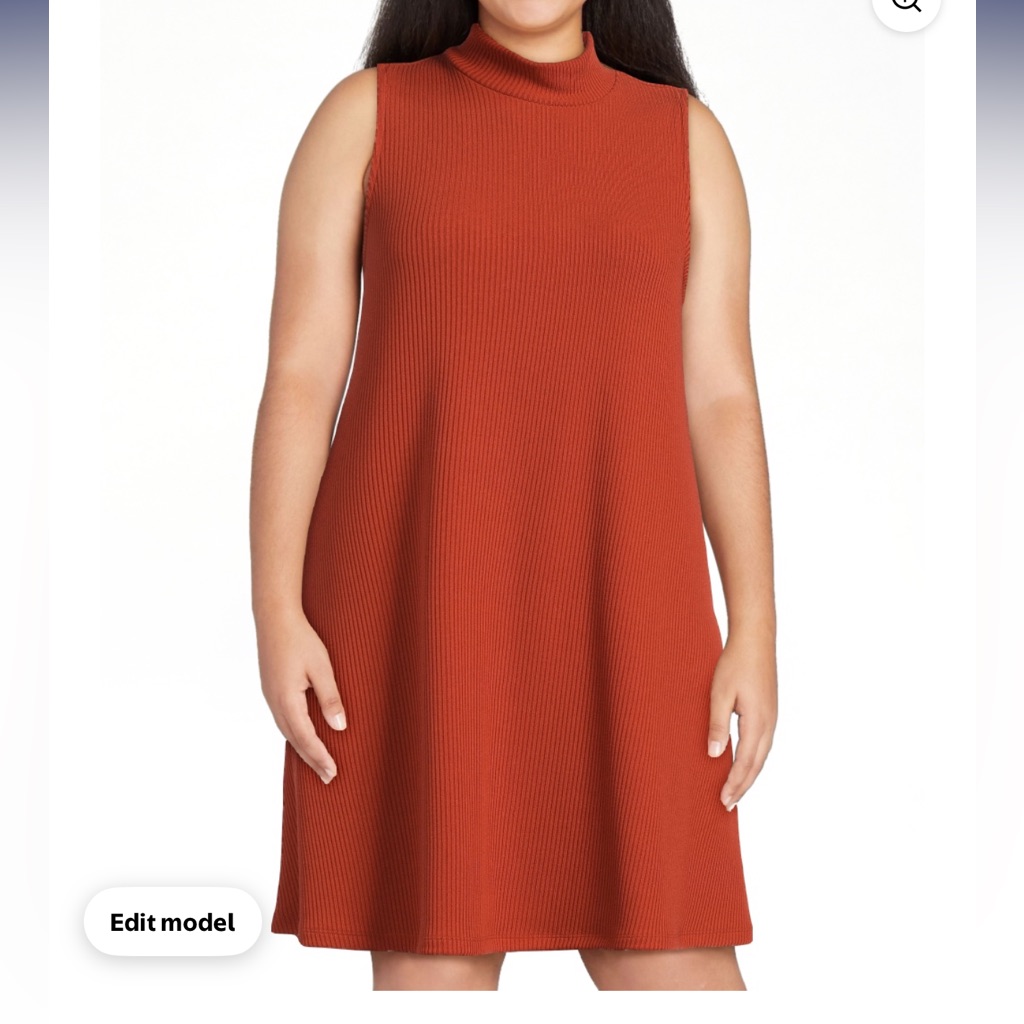 Time And Tru Women's Knit Swing Dress With Mock Neck Size L 12-14